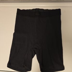 SKIMS Black Ribbed Cotton Woman's Boxer
